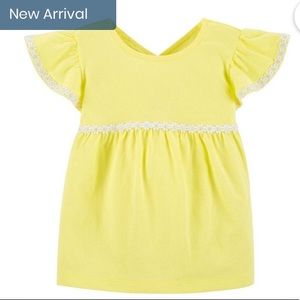 BNWT Carter’s Yellow Embroidered Jersey Knit Top